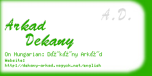 arkad dekany business card